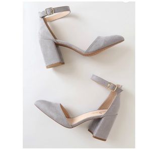 Suede gray heels from Lulus 🤍